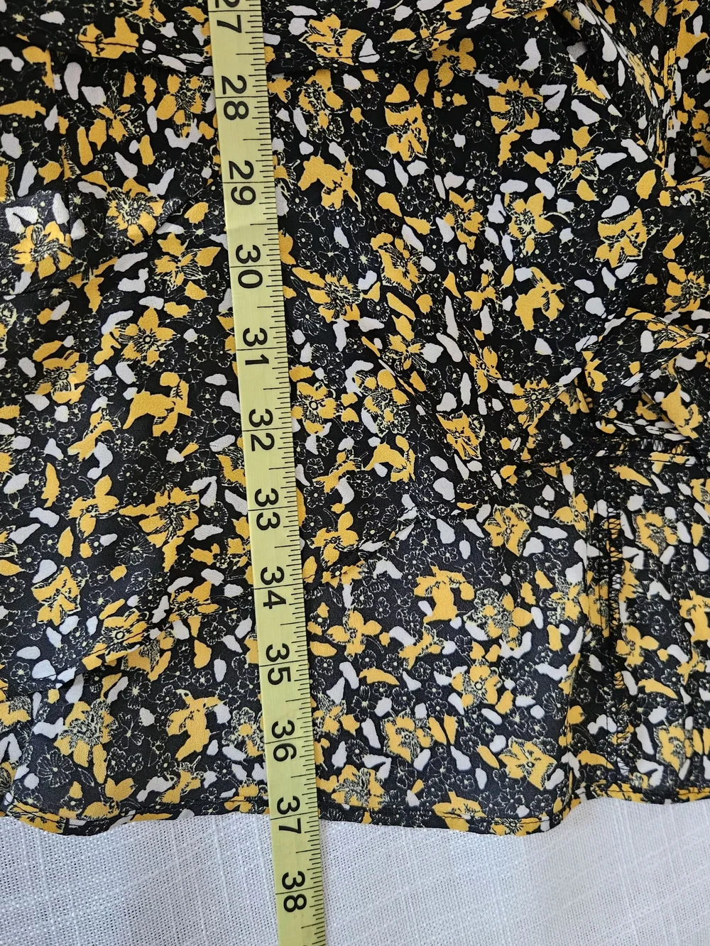 Topshop Floral Wrap Dress Yellow Black Short Ruffle Flutter Sleeve Size US 6 - Picture 15 of 16